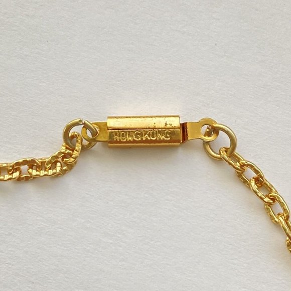 Seahorse Black & Gold Glass Pendant Gold Tone Chain Necklace 24” - Picture 6 of 6